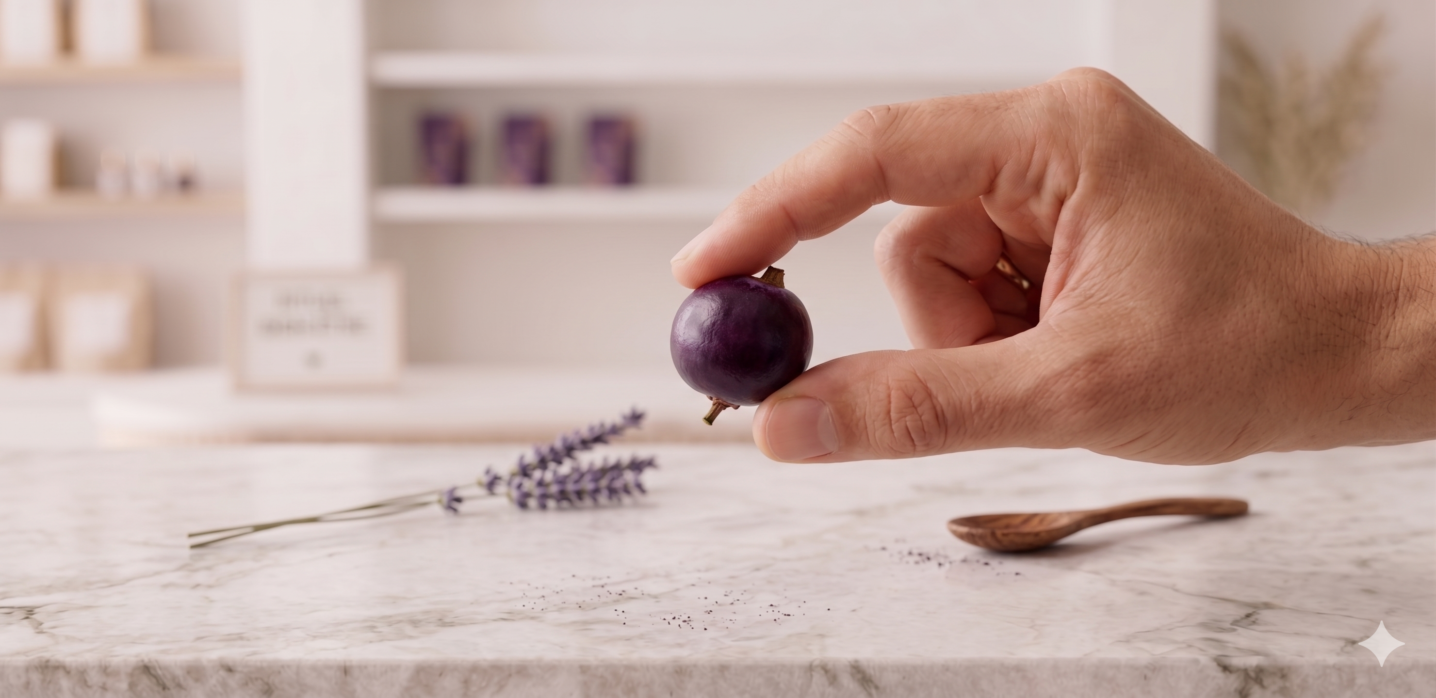 Un acai tenu dans une main